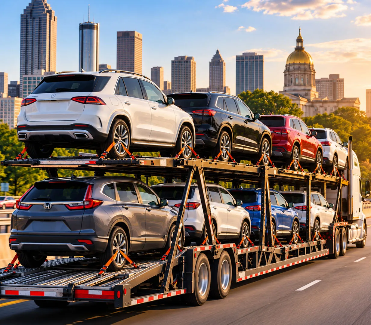 Car carrier truck on a Pennsylvania highway