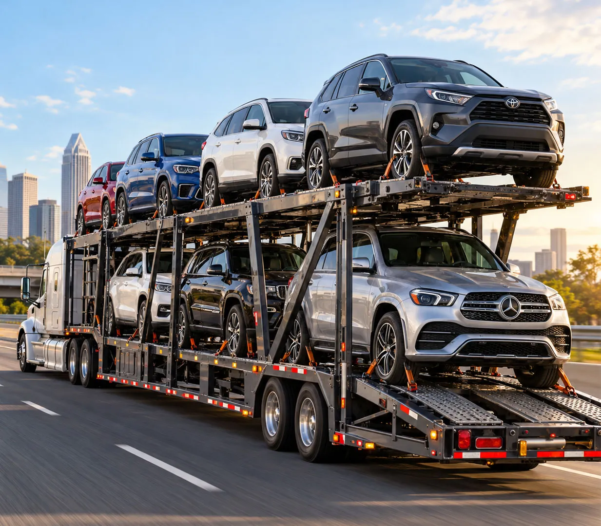 Customer checking car shipping order status on a phone